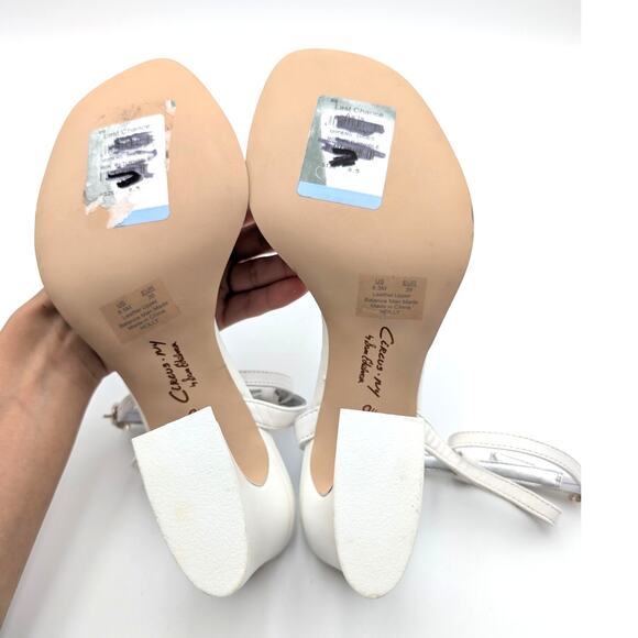 Circus NY by Sam Edelman Holly Ankle Strap Sandal Women's White Size US8.5M EU39 - Picture 6 of 11